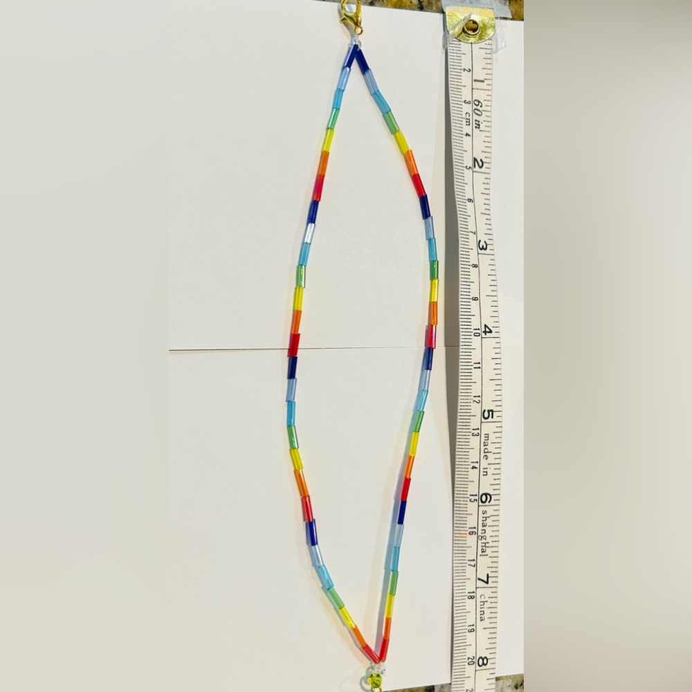 Handmade Rainbow Glass Tube Bracelet - Picture 5 of 7